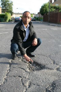 Pothole on Hanover Way